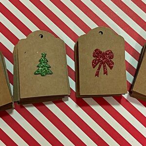 Holiday Gift Tags with Glitter Accents, Bundle of 40